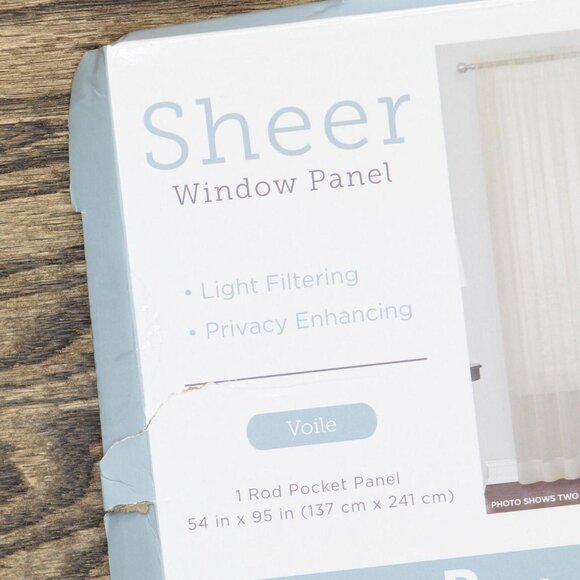 NEW Regal Home Voile Sheer Rod Pocket Single Curtain Panel Linen Brown 54" x 95" - Picture 7 of 8